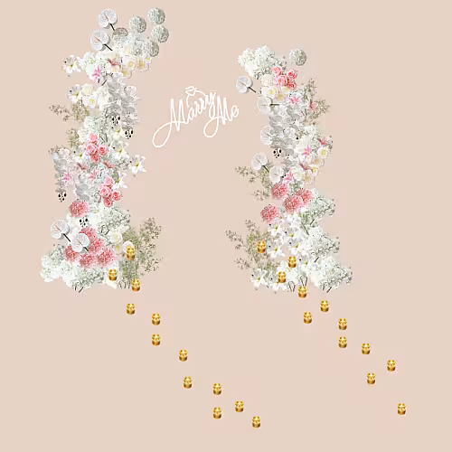 Dreamy Pink Artificial Flower Arch Marry Me Set R-MM003