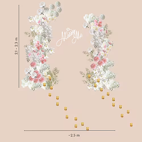 Dreamy Pink Artificial Flower Arch Marry Me Set R-MM003
