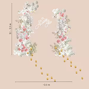 Dreamy Pink Artificial Flower Arch Marry Me Set R-MM003