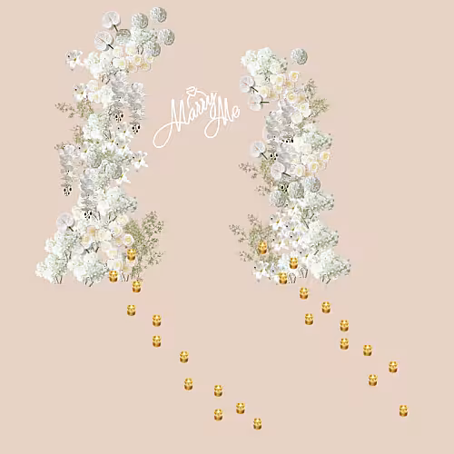 Timeless White Artificial Flower Arch Marry Me Set R-MM002