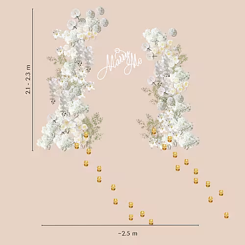 Timeless White Artificial Flower Arch Marry Me Set R-MM002