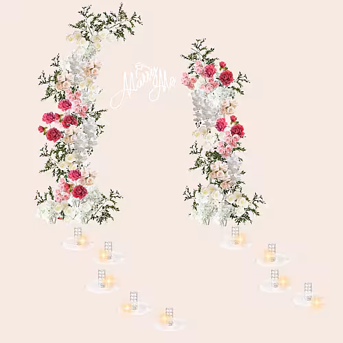 Sweet Garden Artificial Flower Arch RGB Crystal Light Marry Me Set R-MM004