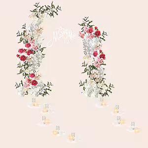 Sweet Garden Artificial Flower Arch RGB Crystal Light Marry Me Set R-MM004