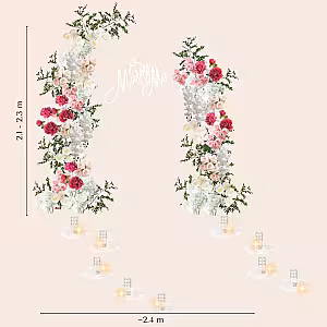 Sweet Garden Artificial Flower Arch RGB Crystal Light Marry Me Set R-MM004