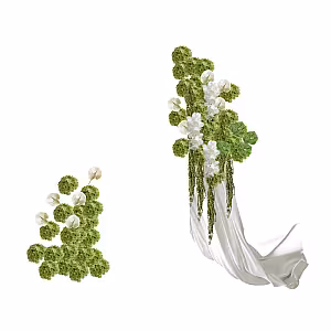 Modern Green Artificial Flower Arch Altar Set R-AL007