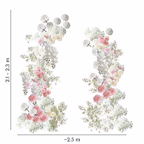 Dreamy Pink Artificial Flower Arch Altar Set R-AL004