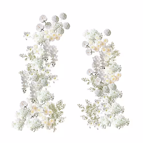 Timeless White Artificial Flower Arch Altar Set R-AL003