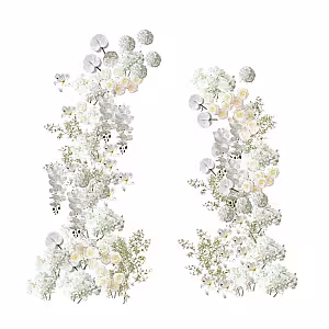 Timeless White Artificial Flower Arch Altar Set R-AL003