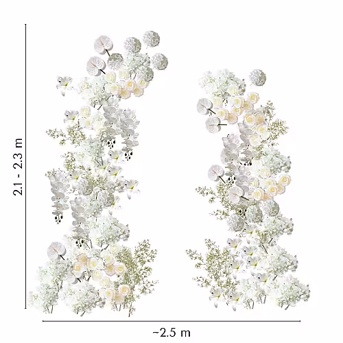 Timeless White Artificial Flower Arch Altar Set R-AL003