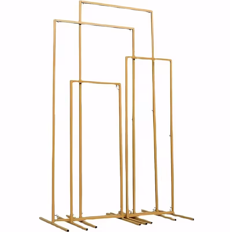 Structure Adjustable Gold Rectangle Decorative Arches Frame (Gold 2m)