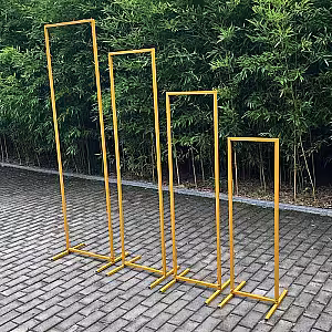 Structure Adjustable Gold Rectangle Decorative Arches Frame (Gold 2m)