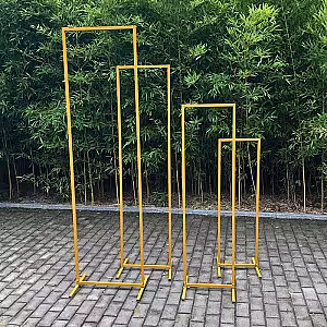 Structure Adjustable Gold Rectangle Decorative Arches Frame (Gold 2m)