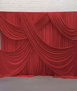 Stretchable Red Colour Drape Backdrop Fabric (8M) [No stand]