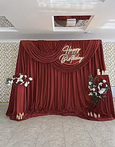 Stretchable Red Colour Drape Backdrop Fabric (8M) [No stand]