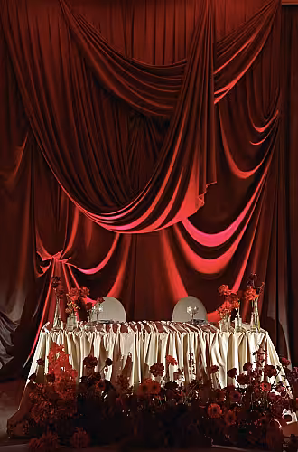 Stretchable Red Colour Drape Backdrop Fabric (8M) [No stand]