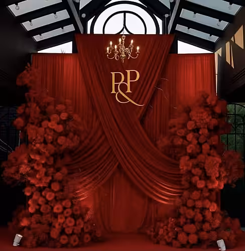 Stretchable Red Colour Drape Backdrop Fabric (8M) [No stand]