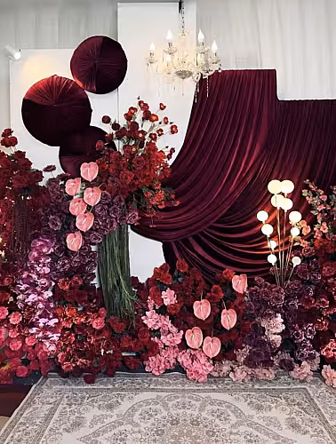 Stretchable Red Colour Drape Backdrop Fabric (8M) [No stand]