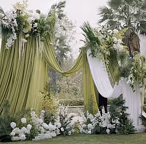 Stretchable Sage Green Colour Drape Backdrop Fabric (8M) [No Stand]