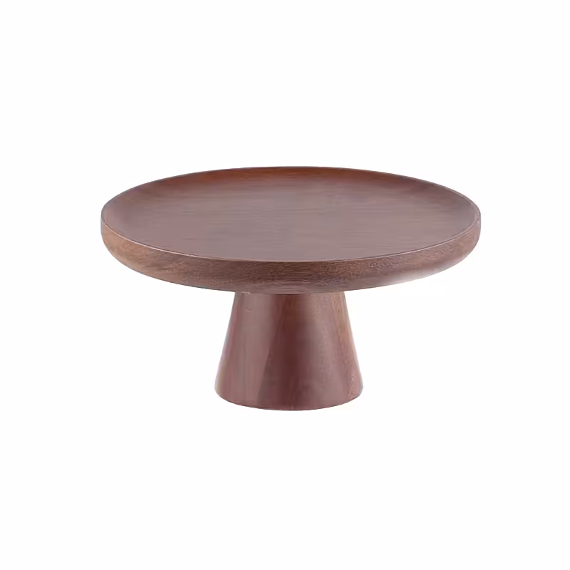 Acacia Wooden Cake Tray with Pedestral Stand (Medium)