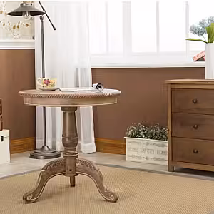 American Style Vintage Round Table with Wooden Stand