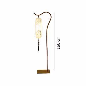 Antique Bamboo Wood Zen Art Decorative Standing LED Floor Lamps