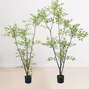 Artificial Potted Green Nandina Floor Standing Ornaments (Green)