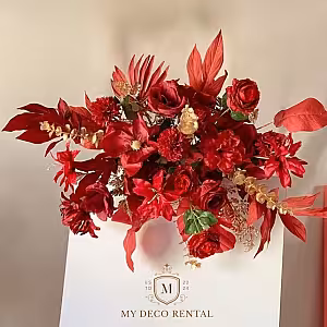 Bloom Red Artificial Wall Hanging Flower (XS)