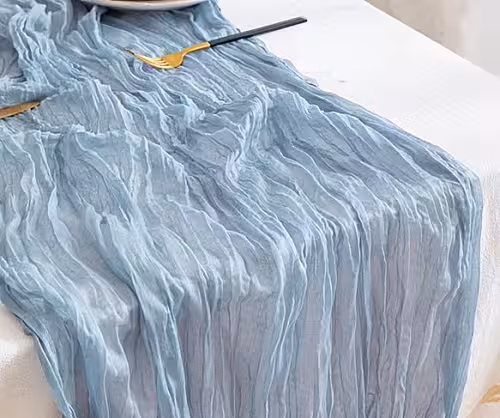Crumpled Table Runner (Blue)