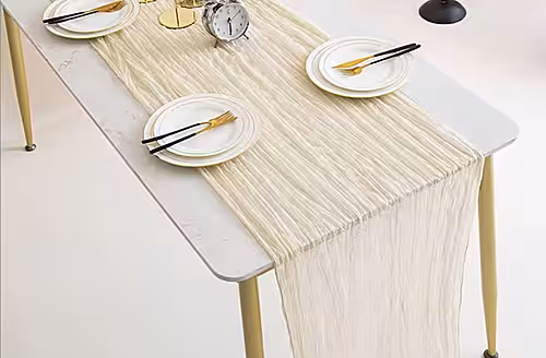 Crumpled Table Runner (Cream Colour)