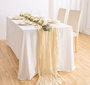 Crumpled Table Runner (Cream Colour)