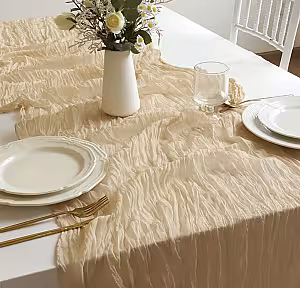 Crumpled Table Runner (Cream Colour)