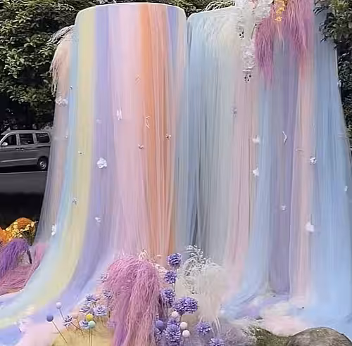 Dopamine Colourful Streamer Waterfall Backdrop (11 colours) [No stand]