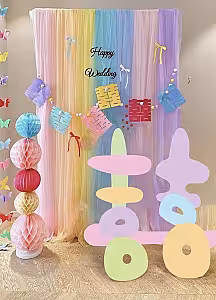 Dopamine Colourful Streamer Waterfall Backdrop (7 colours) [No stand]