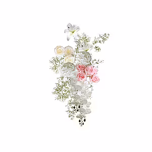Dreamy Pink Artificial Wall Hanging Flower (S)