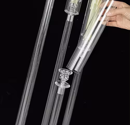 Elegant 6-Arm Acrylic Candle Holder with Candle Candelabras [Batteries not included]