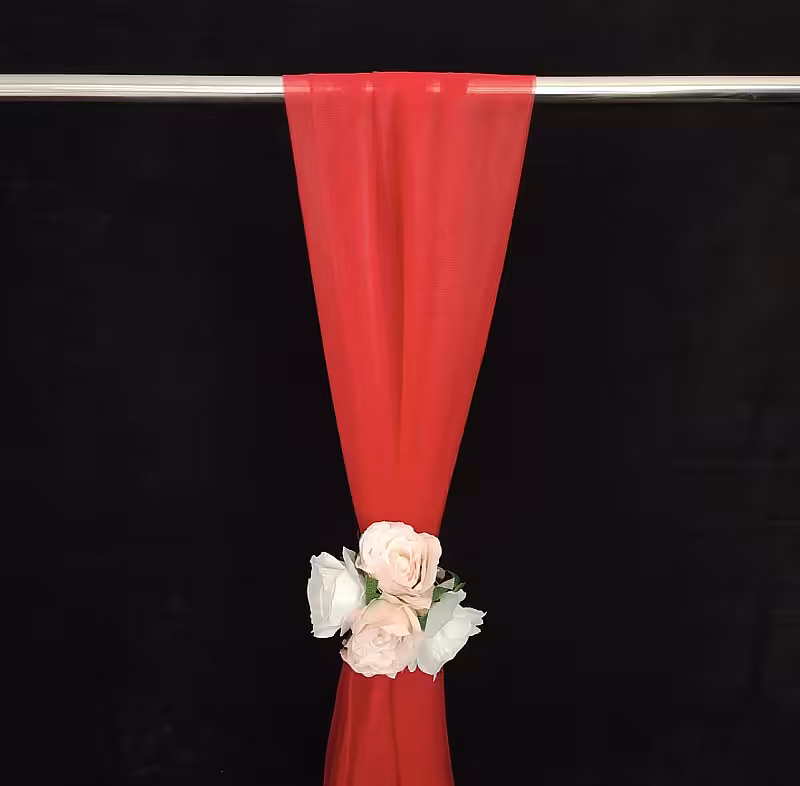 Elegant Neylon Fabric Netted Decorative Cloth (Red)