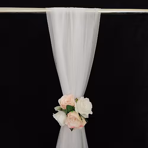 Elegant Neylon Fabric Netted Decorative Cloth (White)