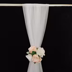 Elegant Neylon Fabric Netted Decorative Cloth (White)