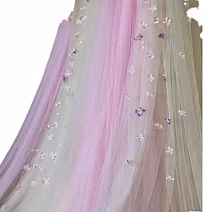 Elegant Neylon Fabric Netted Decorative Cloth (White)