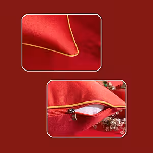 Embroidered Chinese Wedding Red Dragon and Phoenix Designed Cushion Covers