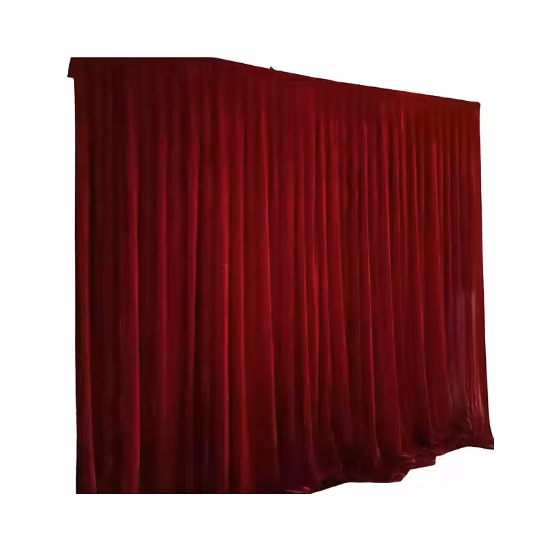 Fabric Fannel Wine Red Velvet Decorative Backdrop Curtain [No stand]