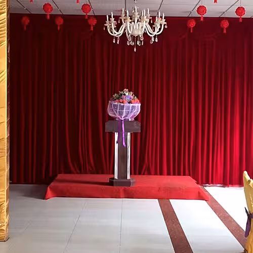 Fabric Fannel Wine Red Velvet Decorative Backdrop Curtain [No stand]