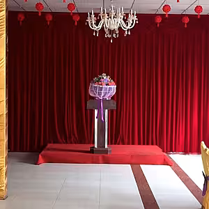 Fabric Fannel Wine Red Velvet Decorative Backdrop Curtain [No stand]