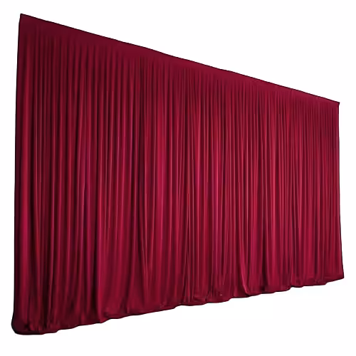 Fabric Pleated Curtain Decorative Backdrop Fabric (Red) [No stand]