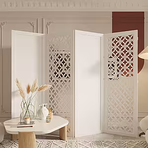 Four-Leaf Clover Pattern White Divider Room Partition