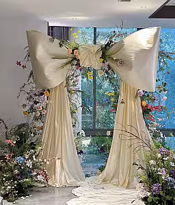 Giant Backdrop Decorative Bow Ribbon (Ivory)