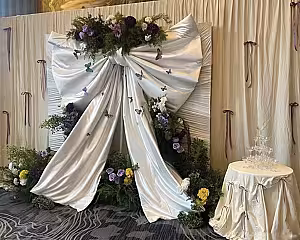 Giant Backdrop Decorative Bow Ribbon (Ivory)