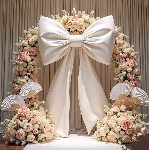 Giant Backdrop Decorative Bow Ribbon (Ivory)
