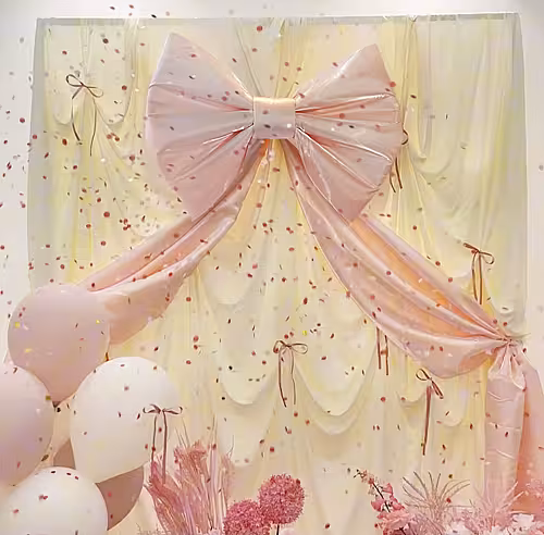 Giant Backdrop Decorative Bow Ribbon (Pink)