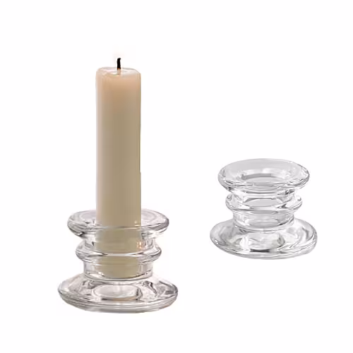 Glass European Pedestral Taper Candle Holder